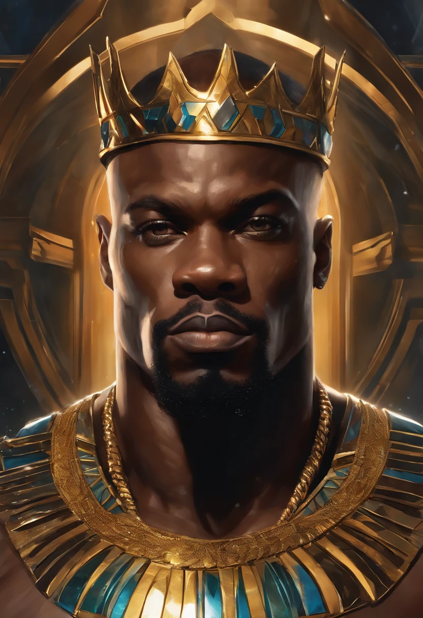 everaldocruz homen negro muito musculoso cabelo rasta fary com herois da marvel guerreiro capoeirista de corpo inteiro de frente Retro comicstyle artwork highly detalhes object. Como book chover.symmetrical.vibrant8k portrait of Ronnie coleman muscular, wearing a crown on his head, wakanda background, intricate, elegant, highly detailed, majestic, digital photography, art by artgerm and ruan jia and greg rutkowski, black eyes, (detailed eyes) broken glass (masterpiece, side lighting, beautiful finely detailed eyes: 1.2 ), hdr,