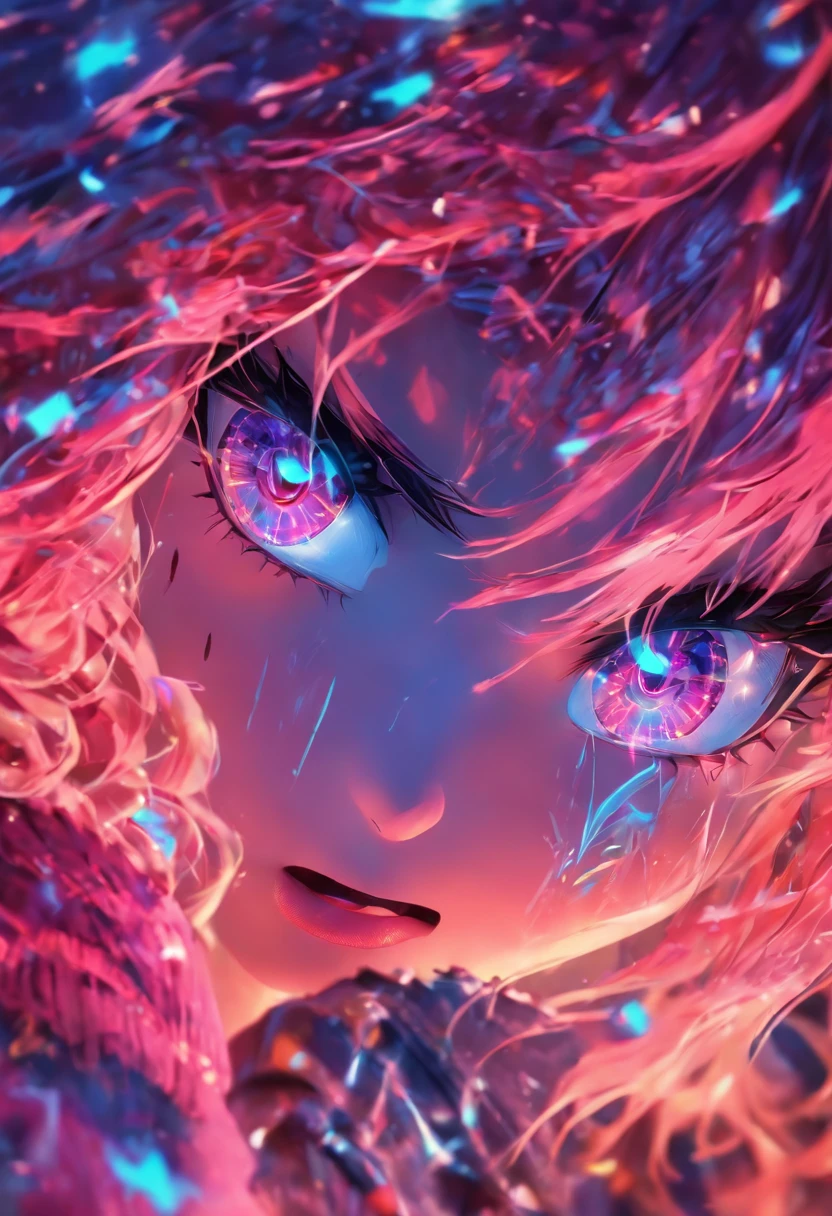 Top quality, Masterpiece, high resolution, 8K, Hoodie and anime style girl, One girl, detailed line art, Digital enhancement, Close up, Anime core, Flowing fabric,rot,torogao,Various expressions,opens his eyes wide,Unbelievable expression,3D