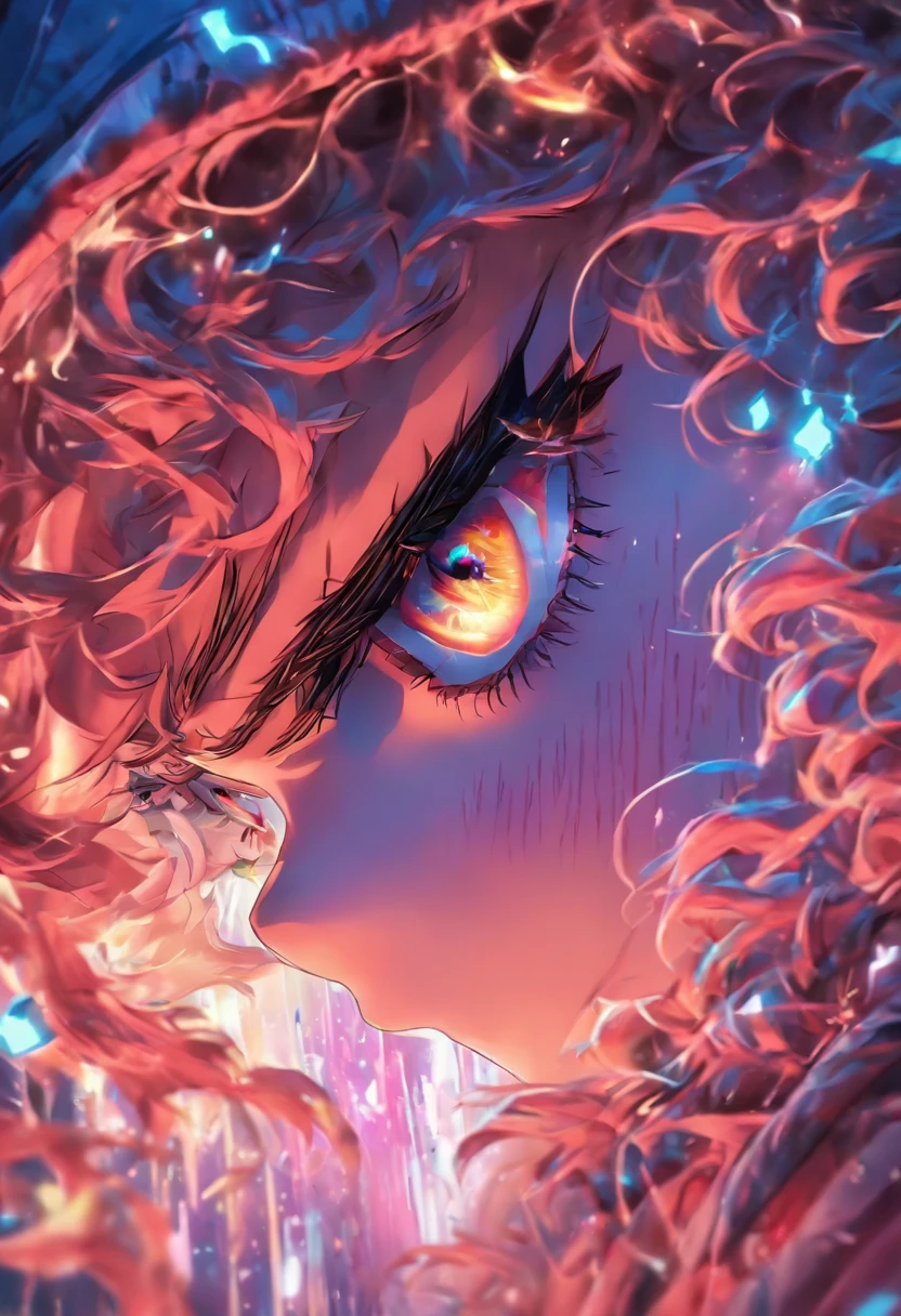 Top quality, Masterpiece, high resolution, 8K, Hoodie and anime style girl, One girl, detailed line art, Digital enhancement, Close up, Anime core, Flowing fabric,rot,torogao,Various expressions,opens his eyes wide,Unbelievable expression