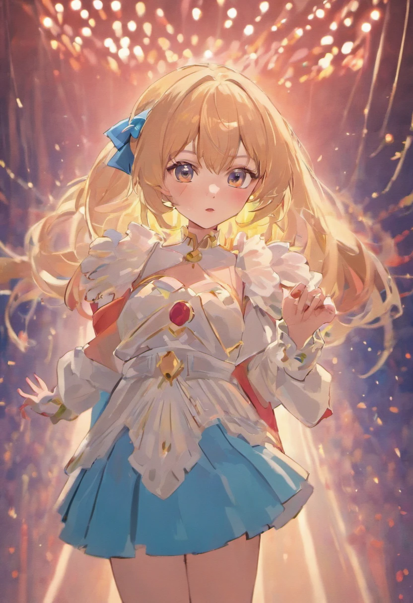 Lori huge breasts cleavage,white color hair,red color eyes,White JK,Magic hat,magical staff