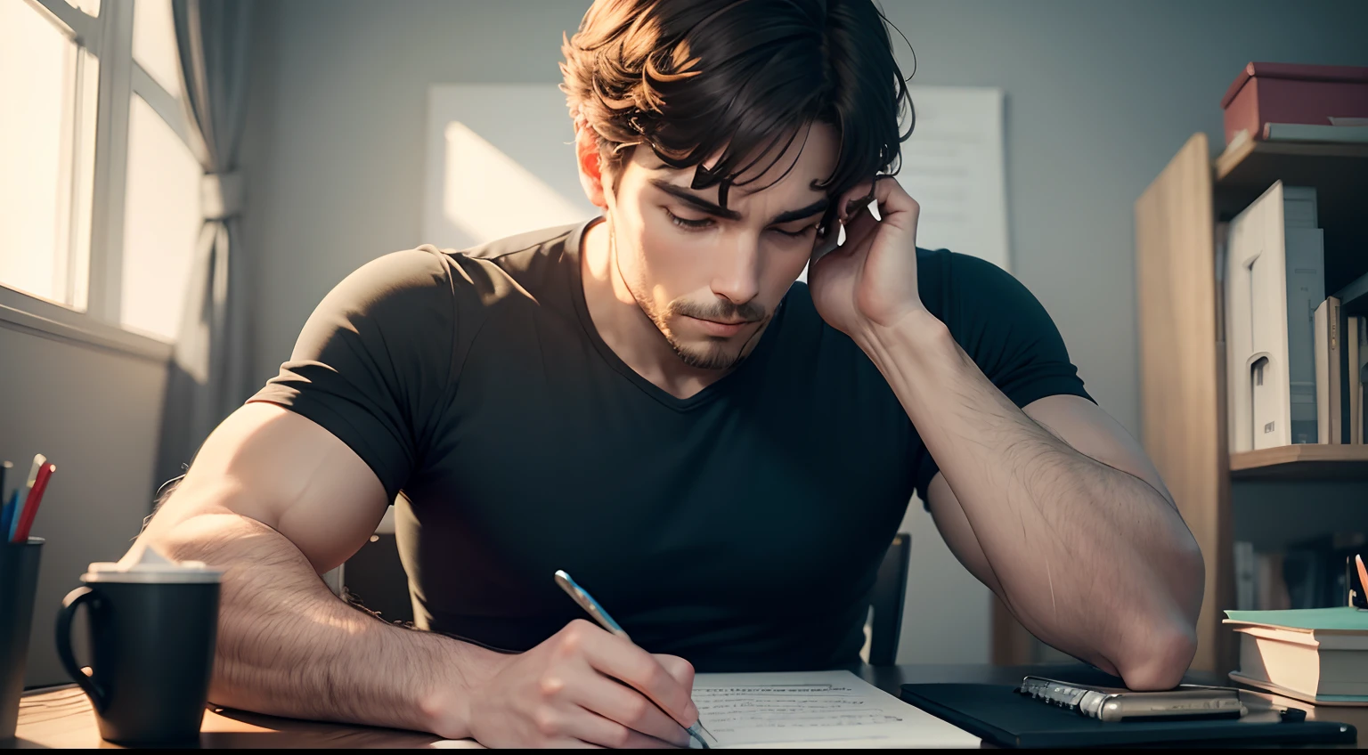 man thinking how to write content for youtube