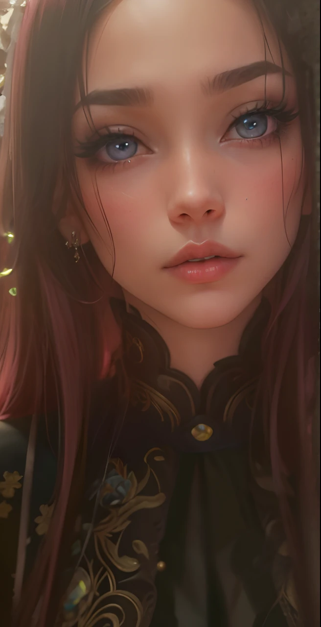 8k, realistic, ultra quality, beatiful girl, Stern anime girl, (Highest Quality, Amazing Details:1.25), cinematic lighting, unique, whole body in picture, black gloves, high-quality, very long hair, hair intakes, makeup, lipstick, eyelashes, ultra detailed eyes, ultra detailed face, ultra detailed lips, ultra detailed lipstick, ultra detailed makeup, 18 years girl, blue eyes, pink hair, masterpiece, 8k