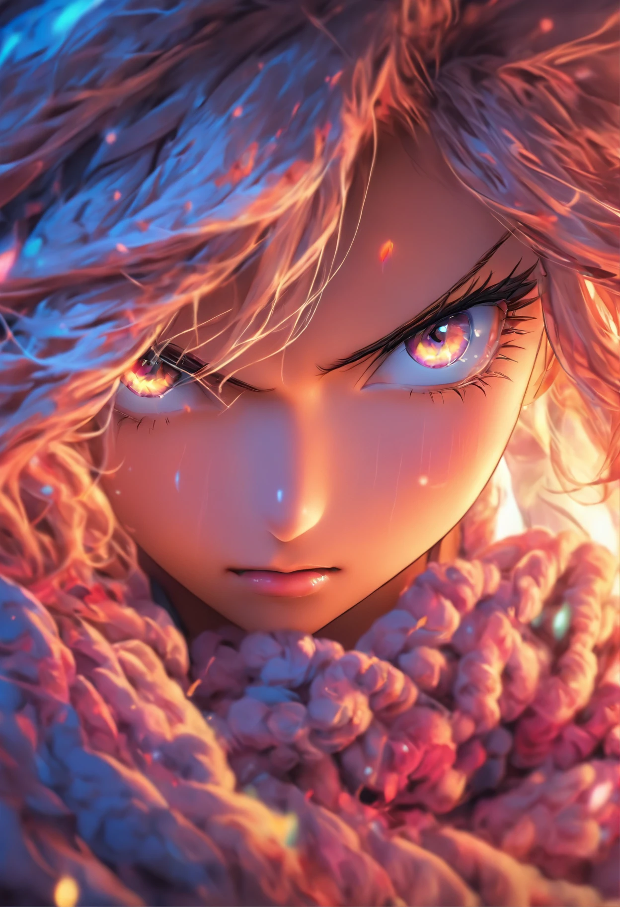 Top quality, Masterpiece, high resolution, 8K, Hoodie and anime style girl, One girl, detailed line art, Digital enhancement, Close up, Anime core, Flowing fabric,rot,torogao,Various expressions,opens his eyes wide,Unbelievable expression