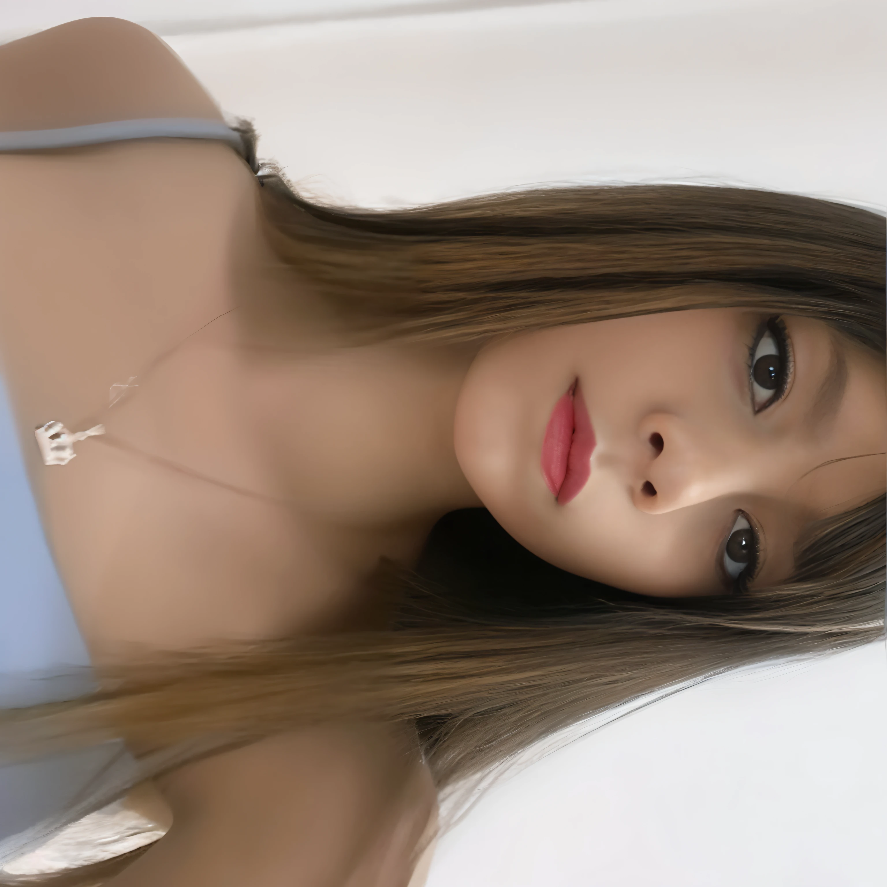 Es gibt eine Frau mit langen Haaren, who wears a blue top, Fernanda Suarez, Low-quality video, 1 8 I, 8k Selfie-Foto, Lorena Avarez, Sie ist in die Kamera gewandt, low quality photograph, 2 4 Jahre altes weibliches Modell, 19-year-old girl, Sehr, very poor image quality, 18 years old, Frontalbild