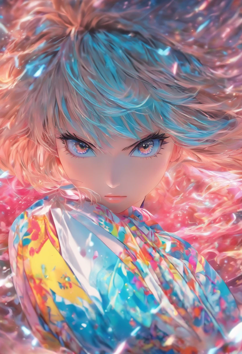 Top quality, Masterpiece, high resolution, 8K, Shirt and anime style girl, One girl, detailed line art, Digital enhancement, Close up, Anime core, Flowing fabric,Cover your face