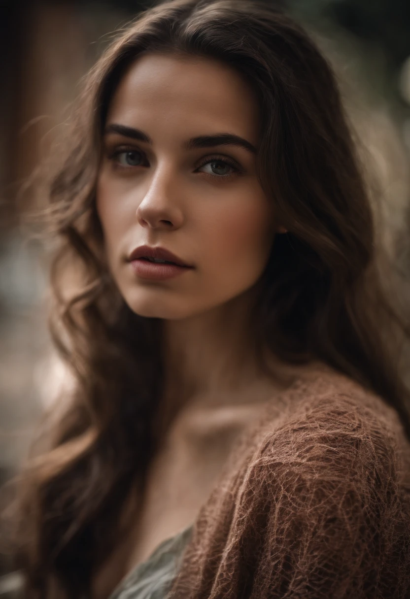 cute brunet girl face