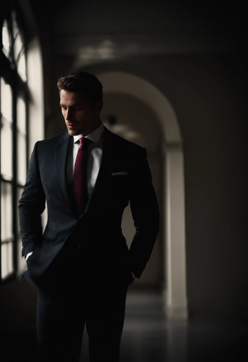 arafed man in a suit adjusting his tie in the dark, wearing a suit and a tie, wearing suit and tie, subject detail: wearing a suit, wearing a suit and tie, wearing business suit, wearing a business suit, wearing suit, wearing robes and neckties, suit and tie, wearing a suit, wearing a strict business suit, wearing black business suit