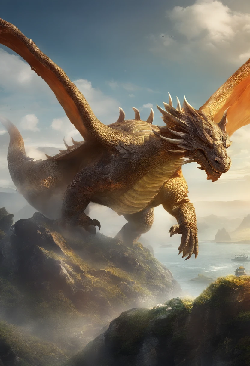 Dragon turtle,Huge, Heavy tortoiseshell shell,Chinese leader,The long tail of the snake,soaring waves,China-style,oc rendered,super-fine,high qulity,8K high resolution,ultra - detailed