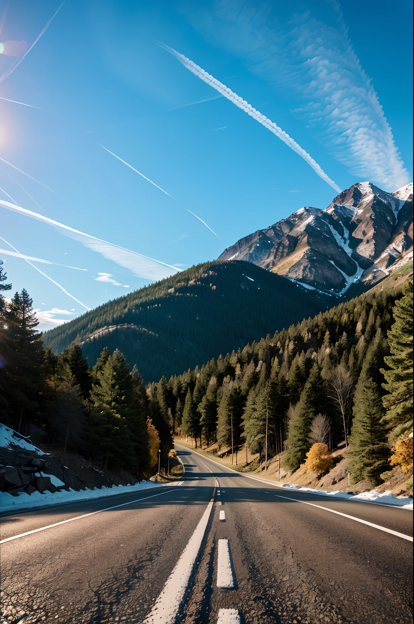 A photorealistic rendering of a winding mountain road in the Midwest, captured with a Fujifilm XT-4 camera, an f/1.8 lens, a tilt-shift lens, a tilt angle perspective, and a spy core. The camera is mounted on a tripod and the lens is set to a wide angle. The photographer uses the tilt-shift lens to create a perspective that makes the road appear to be much steeper than it actually is. The tilt angle is set to a high value, which further exaggerates the perspective. The spy core is used to capture the image in high detail. The result is a stunning image that looks like it could have been taken from a real-life location. The winding mountain road is surrounded by lush green trees and mountains. The road is covered in a thin layer of snow, which makes it look even more picturesque. The sun is shining brightly, and the sky is a clear blue. The image is so realistic that it is hard to believe that it is not a real photograph. hyper-detailed, beautifully color-coded, photorealistic, soft shadows, clean sharp focus, depth of field, dynamic angle, mesmerizing and dynamic composition, beautiful bokeh