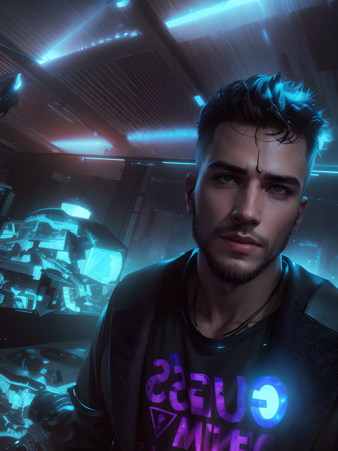 Simple look , realistic face , cyberpunk , handsome good looking guy, background moonlight view ,8k resulation