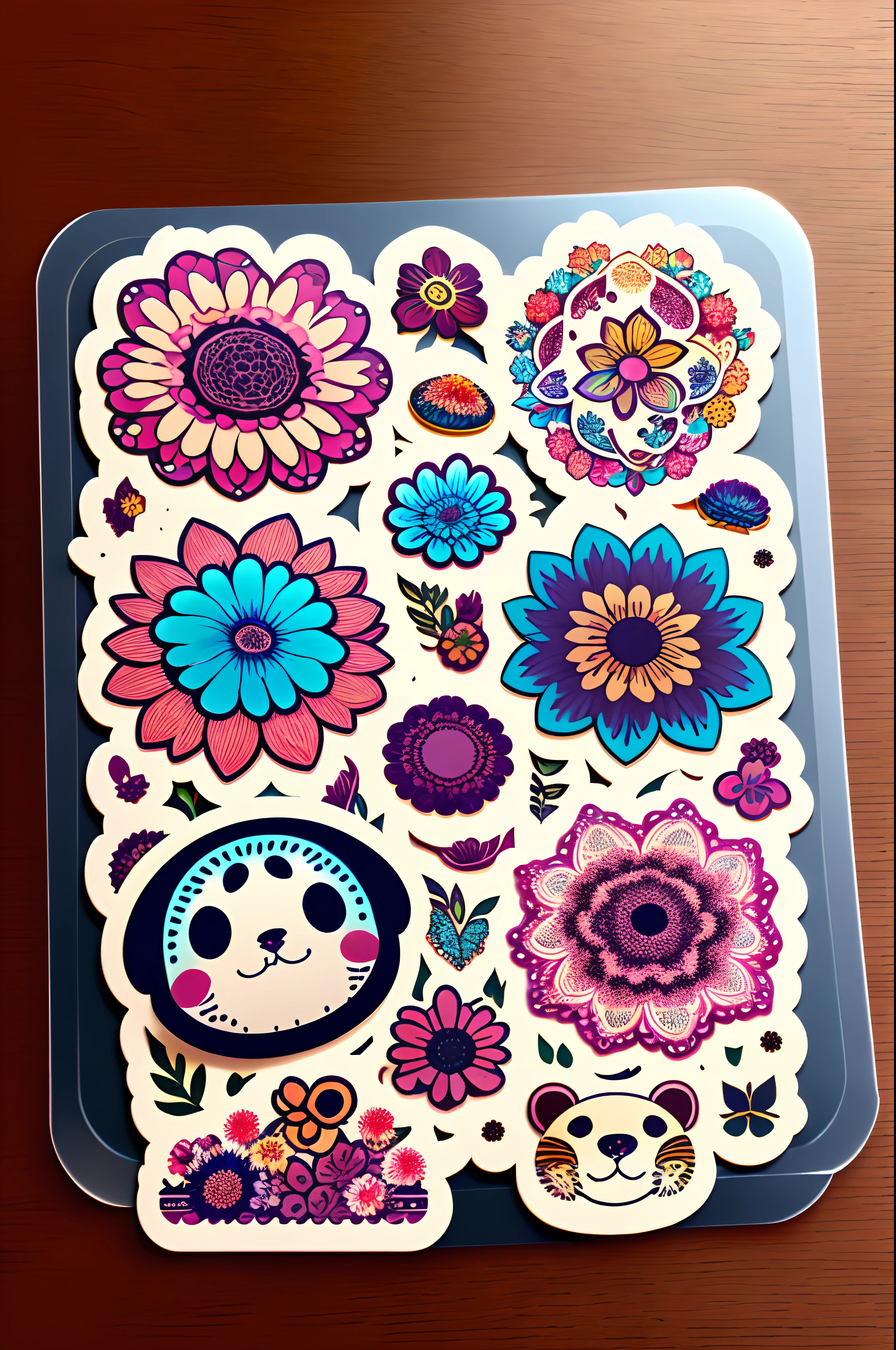 stickers, few flower stickers, animal stickers --auto