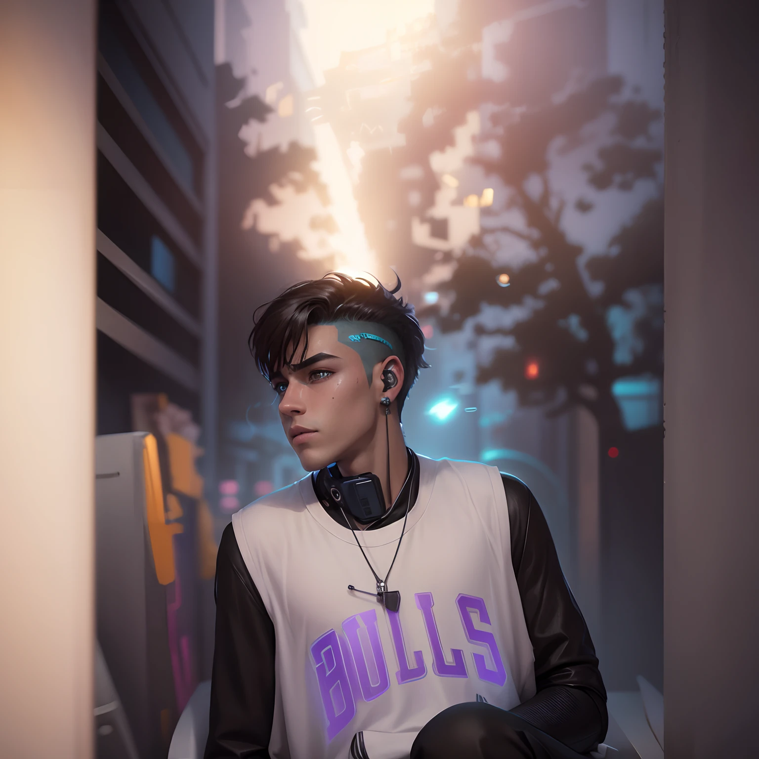 Change cyberpunk handsome teenage boy, realistic face, 8k, ultra realistic