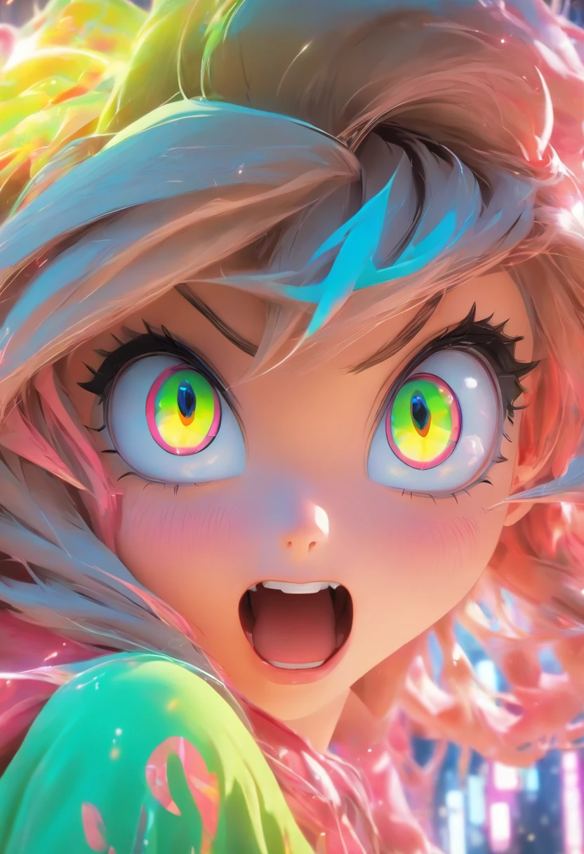 Top quality.。.。.3D.Masterpiece, high resolution, 8K, Hoodie and anime style girl, One girl, detailed line art, Digital enhancement, Close up, Anime core, Flowing fabric,Grimacing,Big eyes cute