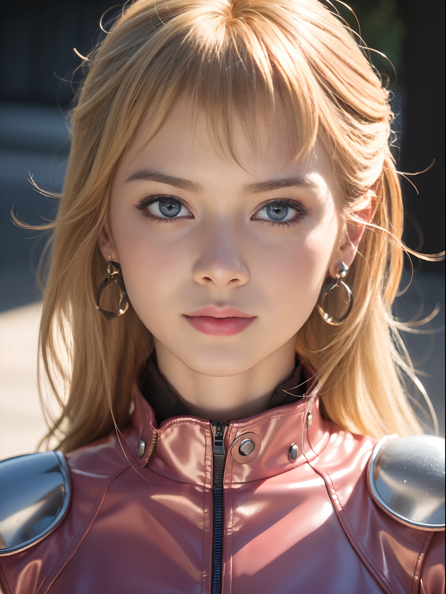 ((Masterpiece)), (high resolution:1.4), (face focus:1.4),  (close up:1.5), (european youth  woman:1), 1girl, princess_peach, (pink motorcycle suit:1),  looking at viewer, beautifull smile, beautiful face, highly detailed skin, skin pores, (highly detailed face:1.1), (highly detailed eyes:1.1), realistic pupils, full face blush, full lips, (perfect proportions:1.1), (photography:1.1), (photorealistic:1.1), volumetric lighting, dynamic lighting, real shadows, (highres:1.1), sharp focus, (realistic, hyperrealistic:1.4), intricate, high detail, dramatic, subsurface scattering, big depth of field, vivid, polished, sharpened, ((full Sharp)), (extremely absurdres), 16k hdr