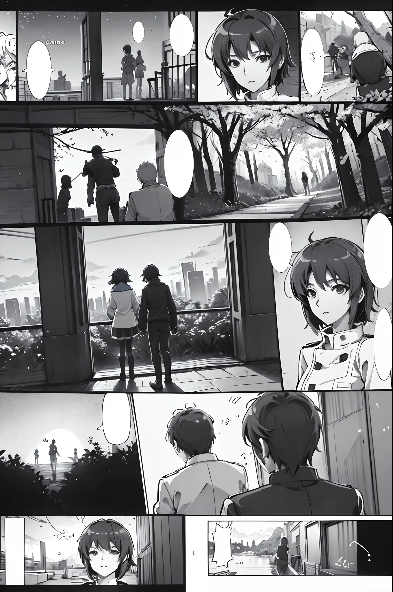 comic strip,Cartoon Split,Exceptional,Storyboard,Masterpiece, Anime college students standing under cherry blossom trees on campus, Bright starry sky. romantic couple, Makoto Shinkai's picture, Pisif, concept-art, Lofi art style, Reflection. By Makoto Shinkai, Lofi art, beautiful anime scenes, Anime landscape, Detailed scenery —width 672, in the style of makoto shinkai, Makoto Shinkai's style, Enhanced detail.
