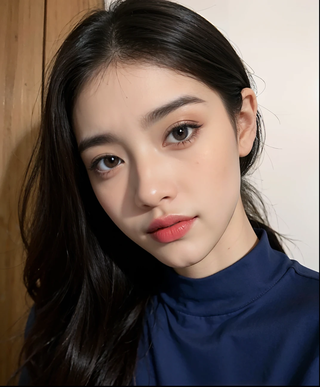 best quality, masterpiece, ultra high res, photorealistic, 1girl, offshoulder, smile