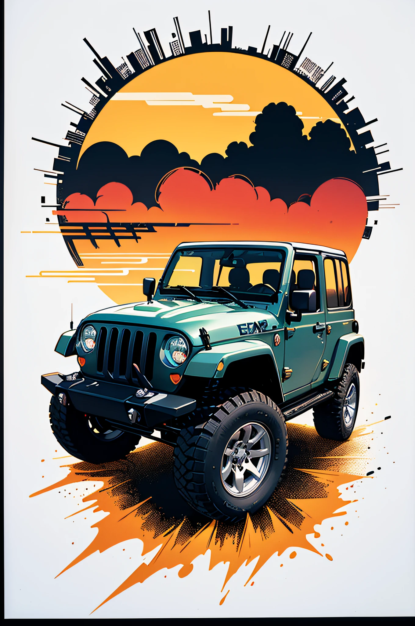 graphic design t-shirt, flat design, a jeep that says just a girl who loves jeeps, jeep, jeep in background, ๐ช ๐จ;๐๐, jeep wrangler, lgbtq, ๐คฌ ๐คฎ ๐ ๐, ๐๐๐คฉ, ๐ป๐น๐ผ, jewel, โค๐ฅ๐๐ช, low sunset, off - road, ๐๐คก, jaw dropping beauty, lowres, clean highly detailed, vector image, professional photography, smoke explosion, Anton Corbijn style, Simple lines, Vector art, black-and-white, Passion, artistic
,simple background, flat white background, bright vector ((white background) )