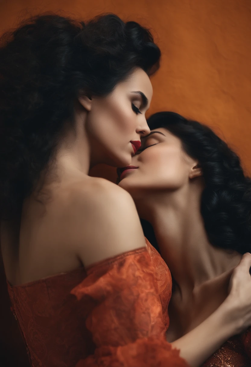 Two women in lanceria kissing