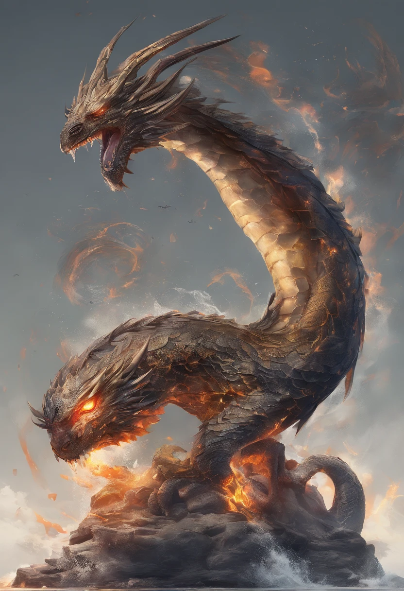 （Handsome boy riding a dragon），Close your eyes and play the flute，White Chinese dragon，ripple，Water droplets fill with air，Cloud Effects：1.5,Elongated dragon body，Vision，Super Detail，Best quality，masterpiece，8K，Extremely detailed，Epic artwork