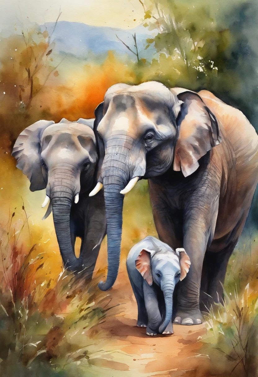 a family painting with a splatter background and spray paint effect, by Eugeniusz Zak, watercolor art, by Károly Lotz, watercolor painting, watercolor painting style, watercolor detailed art, by Reuben Tam, watercolor digital painting, watercolor , masterfully detailed watercolor, watercolor art, Grzegorz Rutkowski