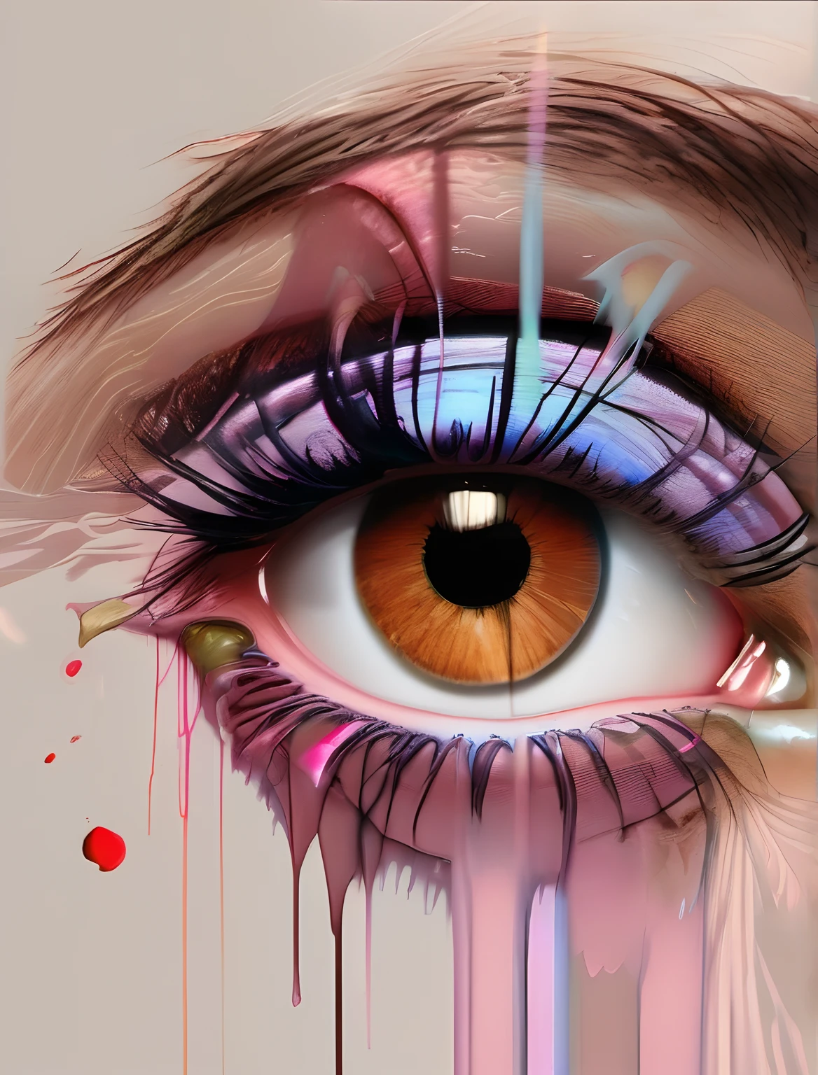 Arte de Alberto Seveso, Uma linda garota de olhos azuis cabelos longos cor de rosa com mechas azuis,  (((de corpo inteiro))),  usando uma roupa cor de rosa com detalhes em dourados em um belo cenario ,  em uma casa de campo ao por do sol, Water paint,ethereal random color, Abstract alcoholic ink, e cores de fogo estilos de arte, altamente detalhados, Luminous Studio graphics engine, Beautiful, symmetrical, highly detailed brown eyes, rosto lindo altamente detalhado, dinamic pose, beleza, extremamente lindo, Eletricidade Fogo em todo o universo no estilo de artistas como Russ Mills, Martina Joanna, Willem Haenraets, Audrey Kawasaki. ultra detailed artistic photography. Ink Drinkled in water, pingos de respingos, textura de papel e sombreamento perfeito, with dramatic lighting. A arte deve ser centralizada, estilizada e elaborada. rendered in 8K resolution for high-quality detail, arts station, illustration, altamente detalhado, Perfect cinematic soft volumetric natural light, intrincada