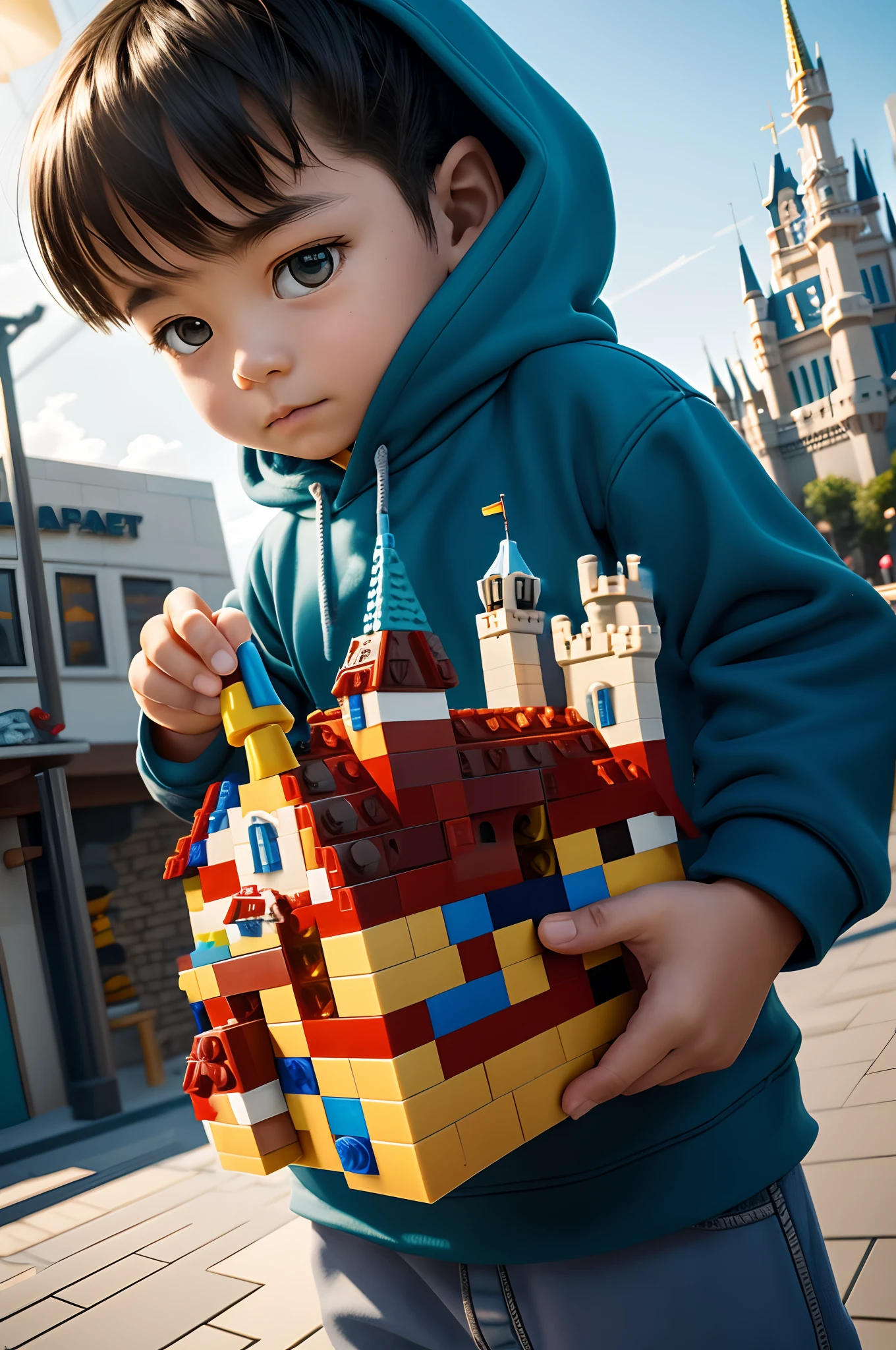 A castle made of Lego bricks