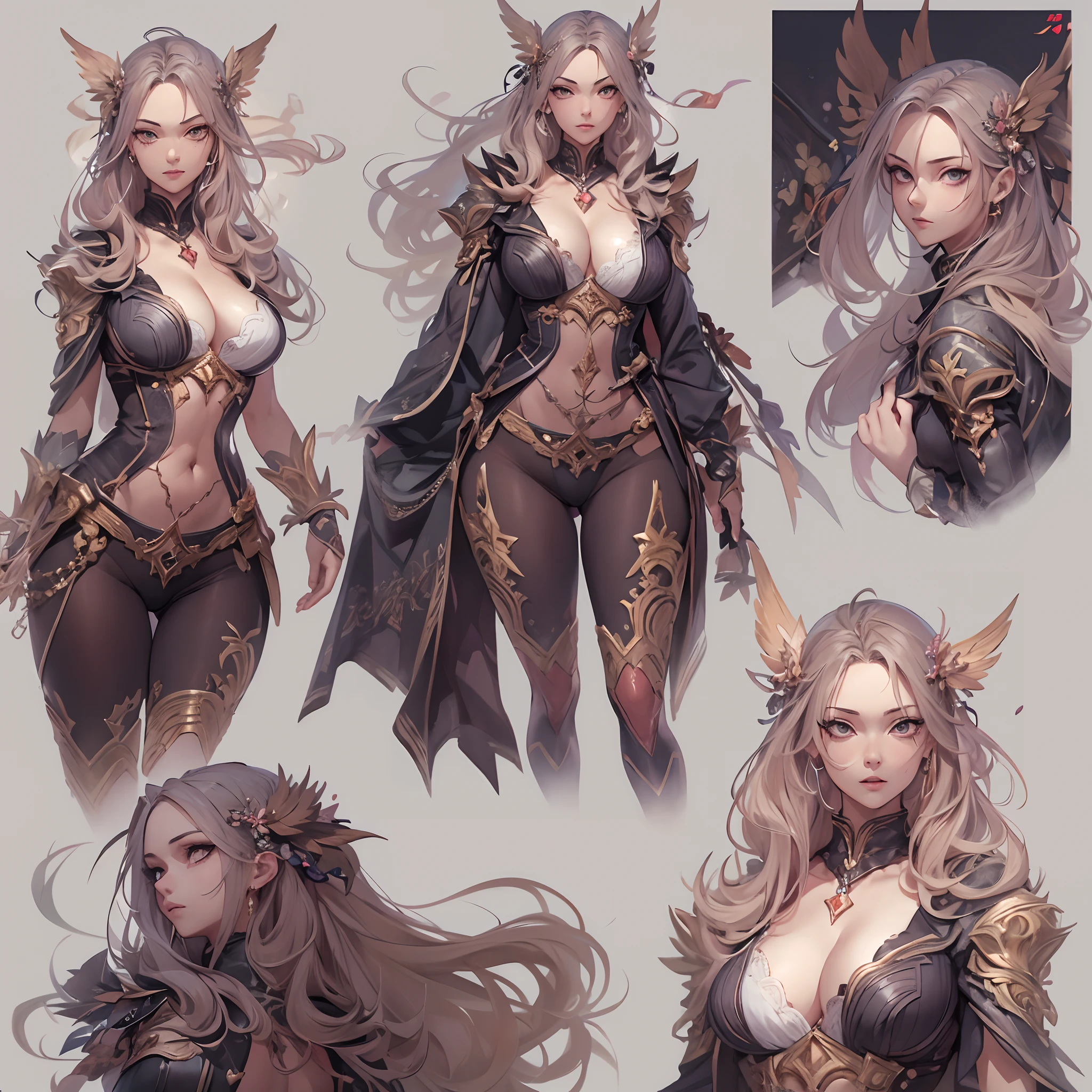 ((Masterpiece, Highest quality)), Detailed face, CharacterDesignSheet, full bodyesbian, Full of details, Multiple poses and expressions, Highly detailed, Depth, Many parts,Beautiful assassin girl,In pink,Night clothes,estilo fantasia,lacepantyhose,Extremely beautiful,High Balance, Natural light,
