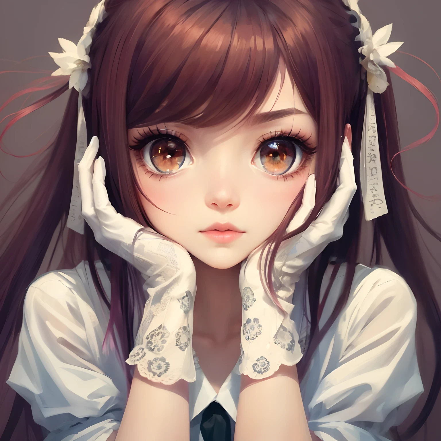 8k, realistic, ultra quality, beatiful girl, Stern anime girl, (Highest Quality, Amazing Details:1.25), cinematic lighting, unique, whole body in picture, black gloves, high-quality, very long hair, hair intakes, makeup, lipstick, eyelashes, ultra detailed eyes, ultra detailed face, ultra detailed lips, ultra detailed lipstick, ultra detailed makeup, 18 years girl, blue eyes, pink hair, masterpiece, 8k