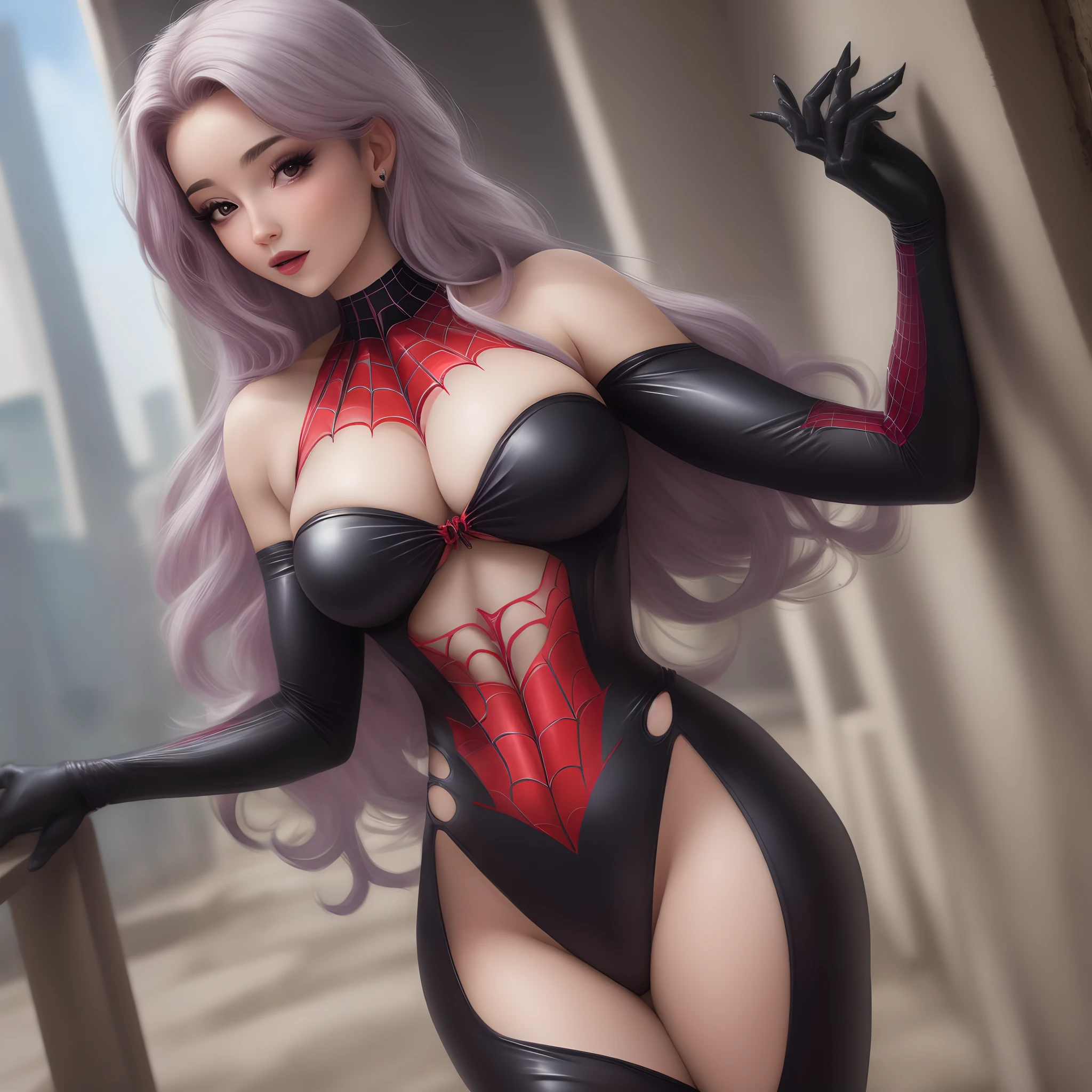 Mulher aranha toda de cabelos longo