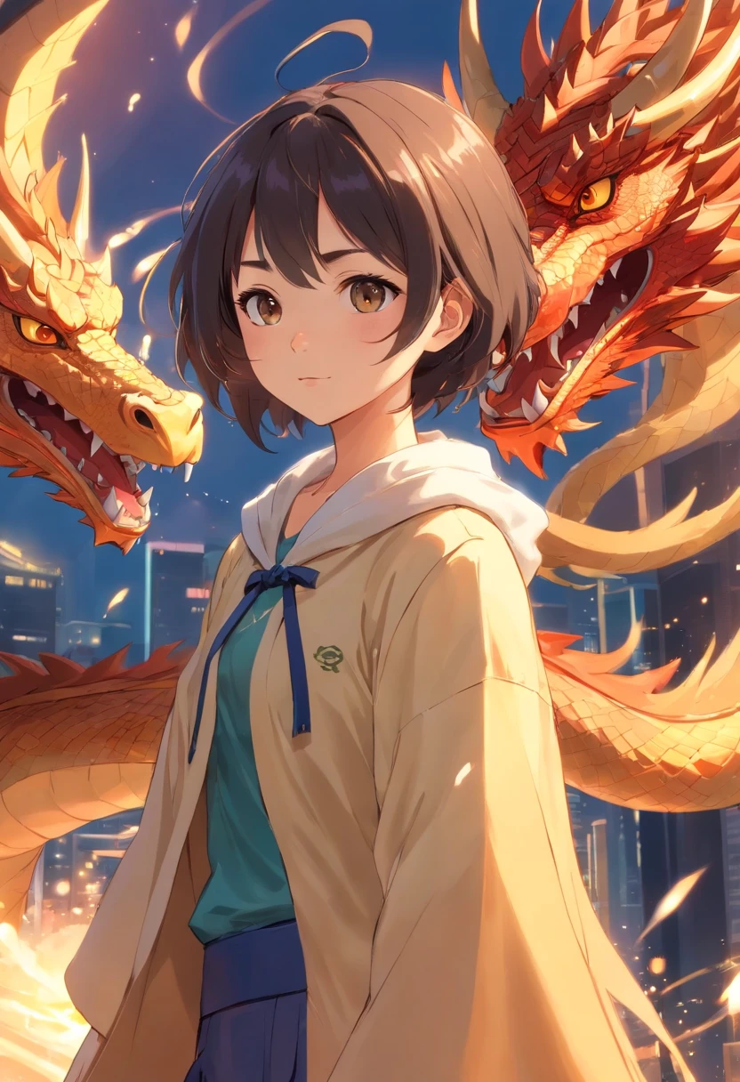 （tmasterpiece，top Quority，best qualtiy，offcial art，Beauty and aesthetics）（girl with）（extremely detailed eye）（face perfect）（White cloak of gold thread）（Carrying weapons on your back，Has a dragon pattern）（mature temperament）（Delicate texture）（Best-aesthetic）