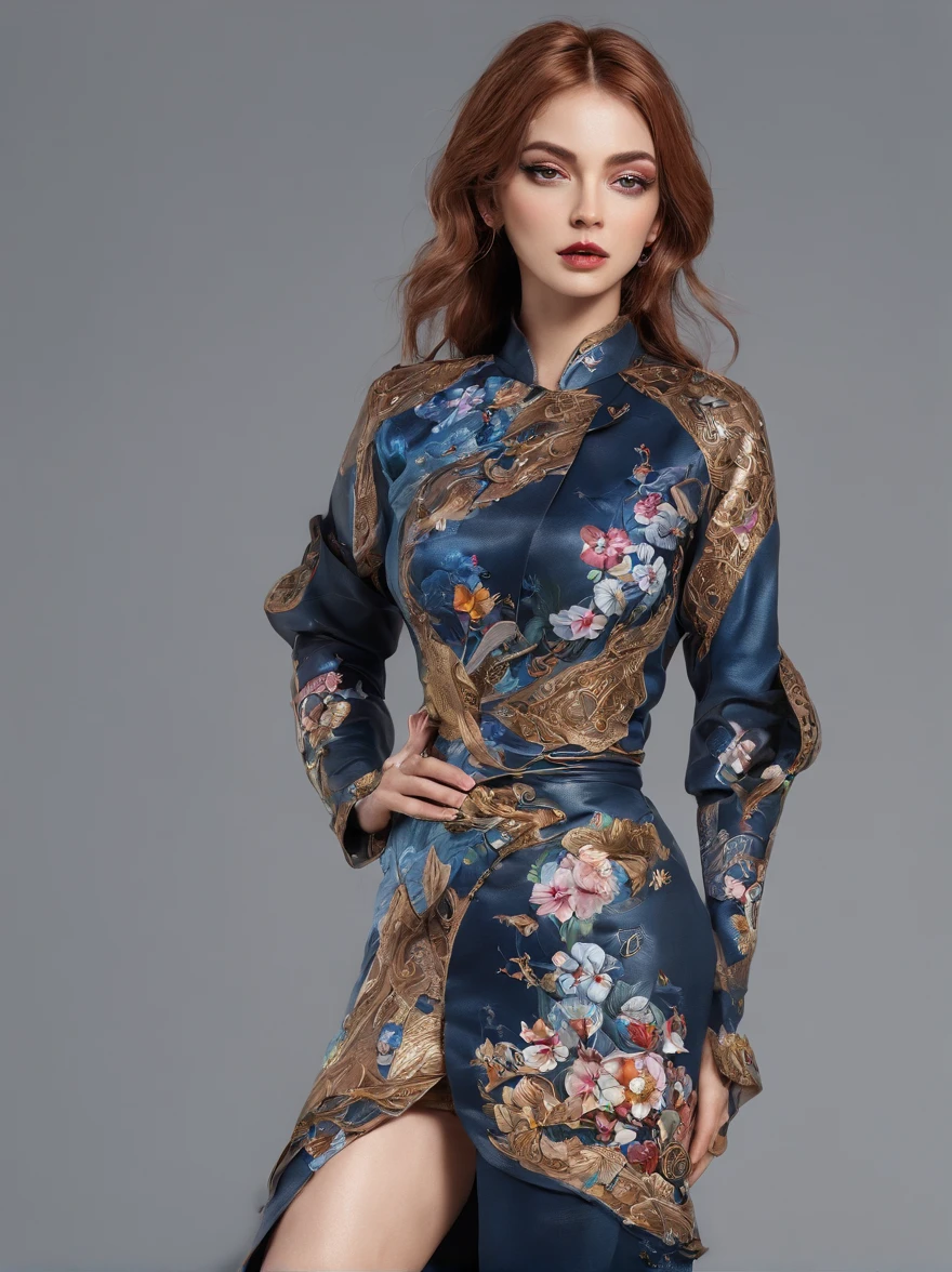 Tailor by profession,Fashion dress-up,Full body standing painting,3D立体,Detailed textures,High definition