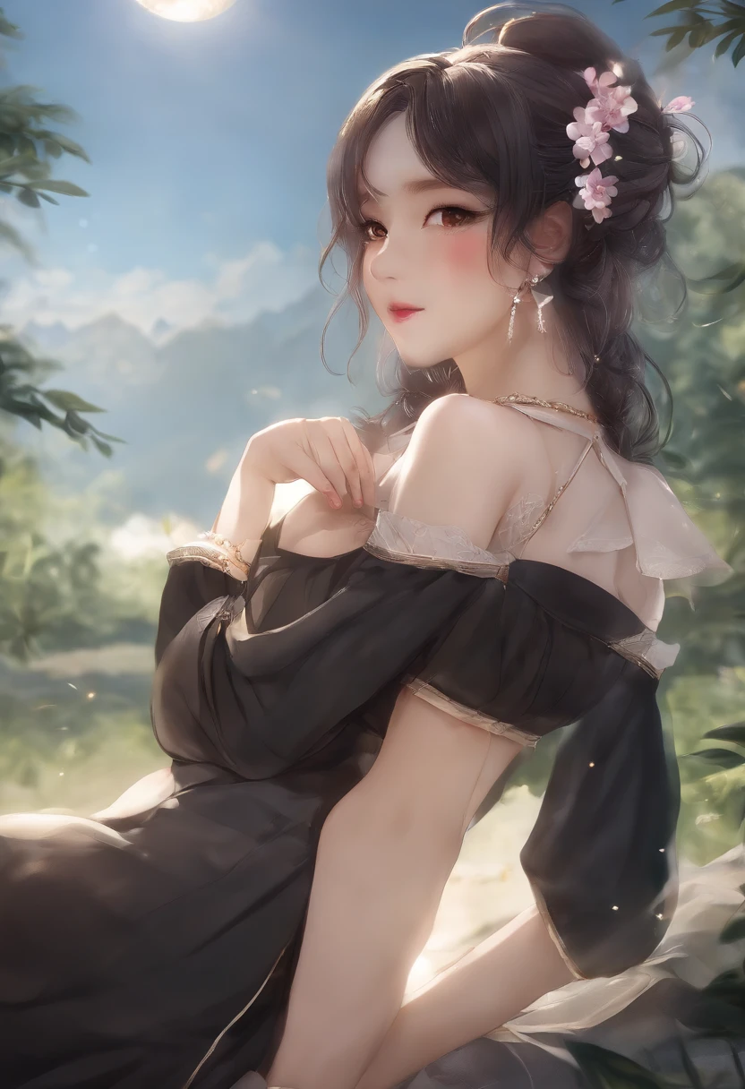 tmasterpiece,best qualtiy,cinematic Film still from,1girl,Cloud Girl,Floating in the sky,closeup cleavage,brightly,cheerfulness,Warm and soft lighting,the sunset,(spark of light:0.7),1girl, Purple eye, 独奏, sun glasses, Purple colored hair, glasses on head, looking at viewert, ssmile, 耳Nipple Ring, jewely, Turn Back, By bangs, The upper part of the boep one's mouth shut, Star Kafka,, shiny, Glossy glossy skin, a mature female,Kitagawa Uyudo house style, anime visual of a young woman,Focus on the face Delicate and beautiful face High ponytail,城市,Outdoors,Stand up,long leges,Mature woman,Big breasts wife,Married Woman,Mature woman,office lady,(Masterpiece), (Best quality), (Ultra detailed),(Disheveled hair),huge tit,Stiletto heels,Slender and tall,Exquisite details,The feet are delicate