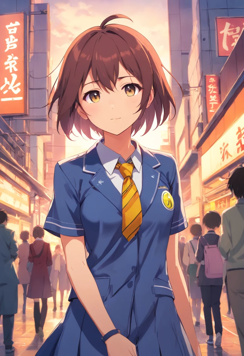 Chica de anime con uniforme escolar con corbata amarilla, como personaje de anime, Rei Hiroe, Chica de anime llamada Lucy, Anime visual de una chica linda, Mejor chica del anime, Nagatoro, ( ( ( Yoshinari Yoh ) ) ), Personaje femenino de anime, Personaje de anime, Una chica de anime, Sayori, Chiho, Wataru Kajikam fully