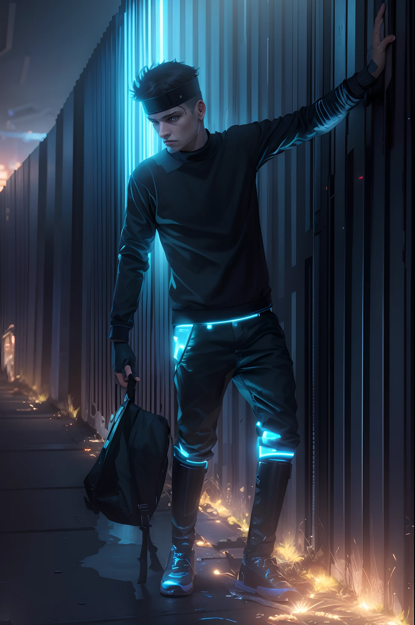 Background change with train cyber punk realistic face hd