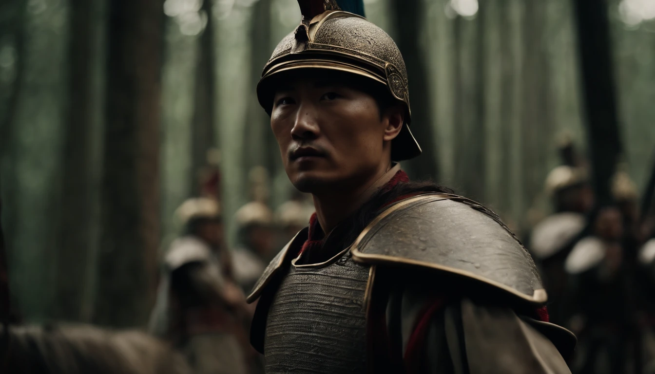 Ancient Chinese soldiers fought ancient Roman soldiers,In the forest