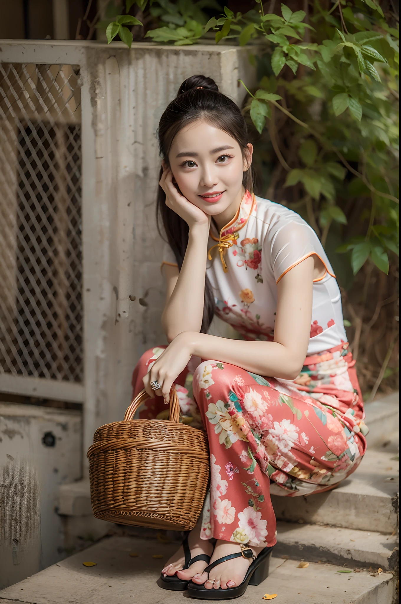 Smile woman sitting on the ground holding a bag of snacks and drinks, max details, maxis, promotional movie still, maxar, max hay, promo still, max accurate, inspired by Max Buri, shot for imax, movie promotional image, promotional still, cinematic flavor, movie still promotion, max quality, pokimane, 😭 🤮 💕 🎀