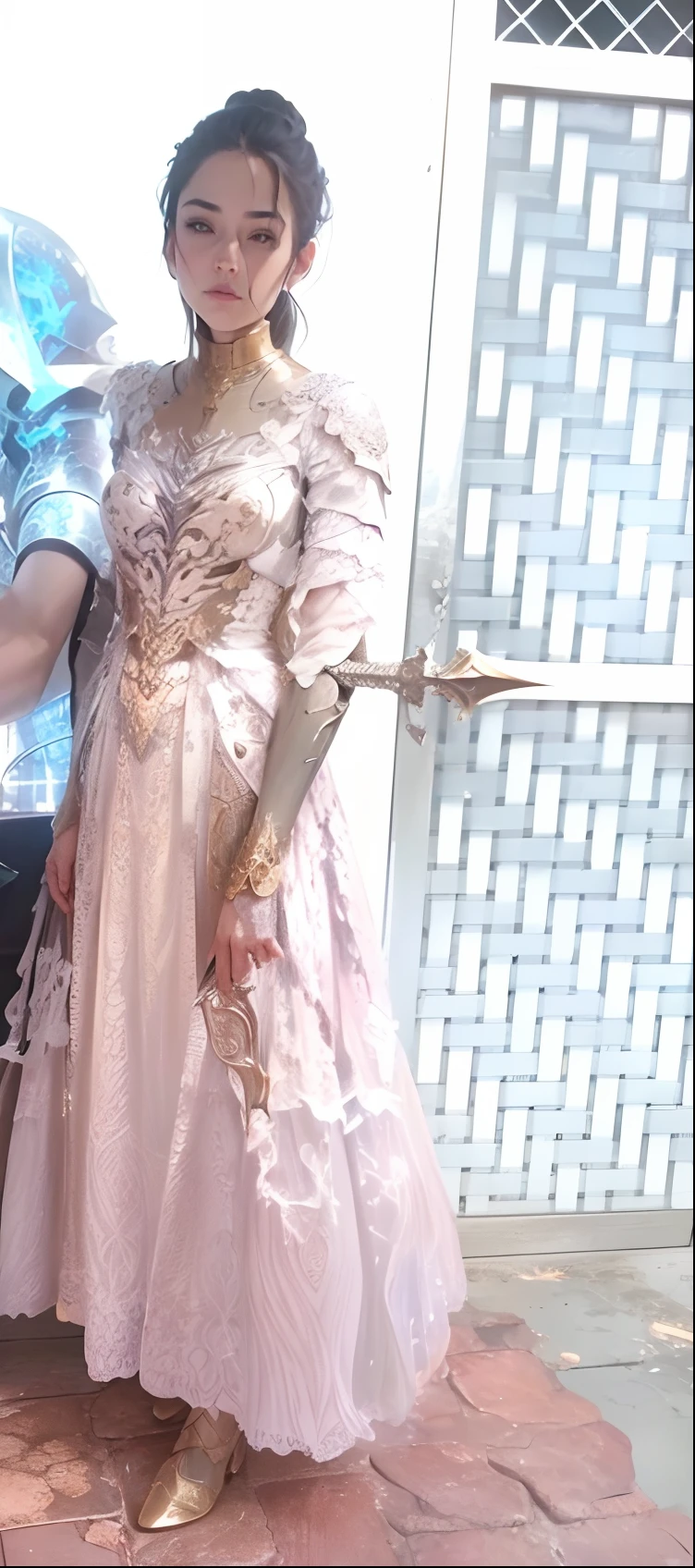 skeleton knight, greatsword, master piece, full body, best quality, realistic epic, (black_marbled), (Blackwing: 1.3), intricate details, intricate patterns, golden powder, floating (golden cloth), detailed texture, glass broken, Divine Light, (((raven)), Golden Rose, gold foil, motion blur, depth of field, hologram, (medium breasts: 1.3), (realism:1.5), (Realisitc:1.4), ( Absurdity:1.4), 8k, ultra-detailed, Beautiful girl detailed, (only 1:1.4), 1girl, (Viewer facing:1.2), (Bright sunny day: 1.5), Intricate body details, (short:1.3 ), (best quality: 1.0), (Ultra Highres) : 1.0), highly detailed face and eyes, (photorealistic: 1.2)
