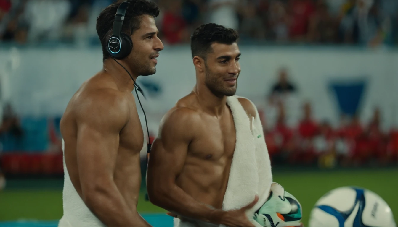 um close up de um homem segurando um microfone na frente de um microfone, Mohamed Reda, Ronaldo Phenomenon, caio santos, Dan dos Santos, Ronaldo Luis Nazario da Lima, luis melo, Directed by: Willian Murai, edu souza, neymar, andrea rocha, Saadane AFIF, Rafael, José Moncada