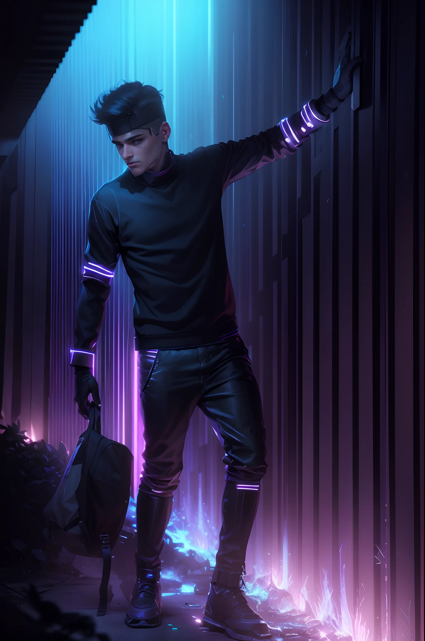 Background change cyber punk handsome boy realistic face with HD