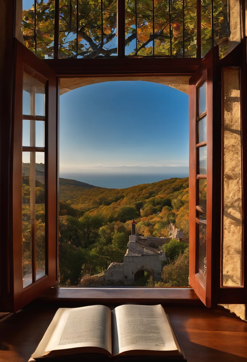 un libro, A pen in the middle of the book, ventana, Viento ligero, DL, Vista desde la ventana, Soles，perfil