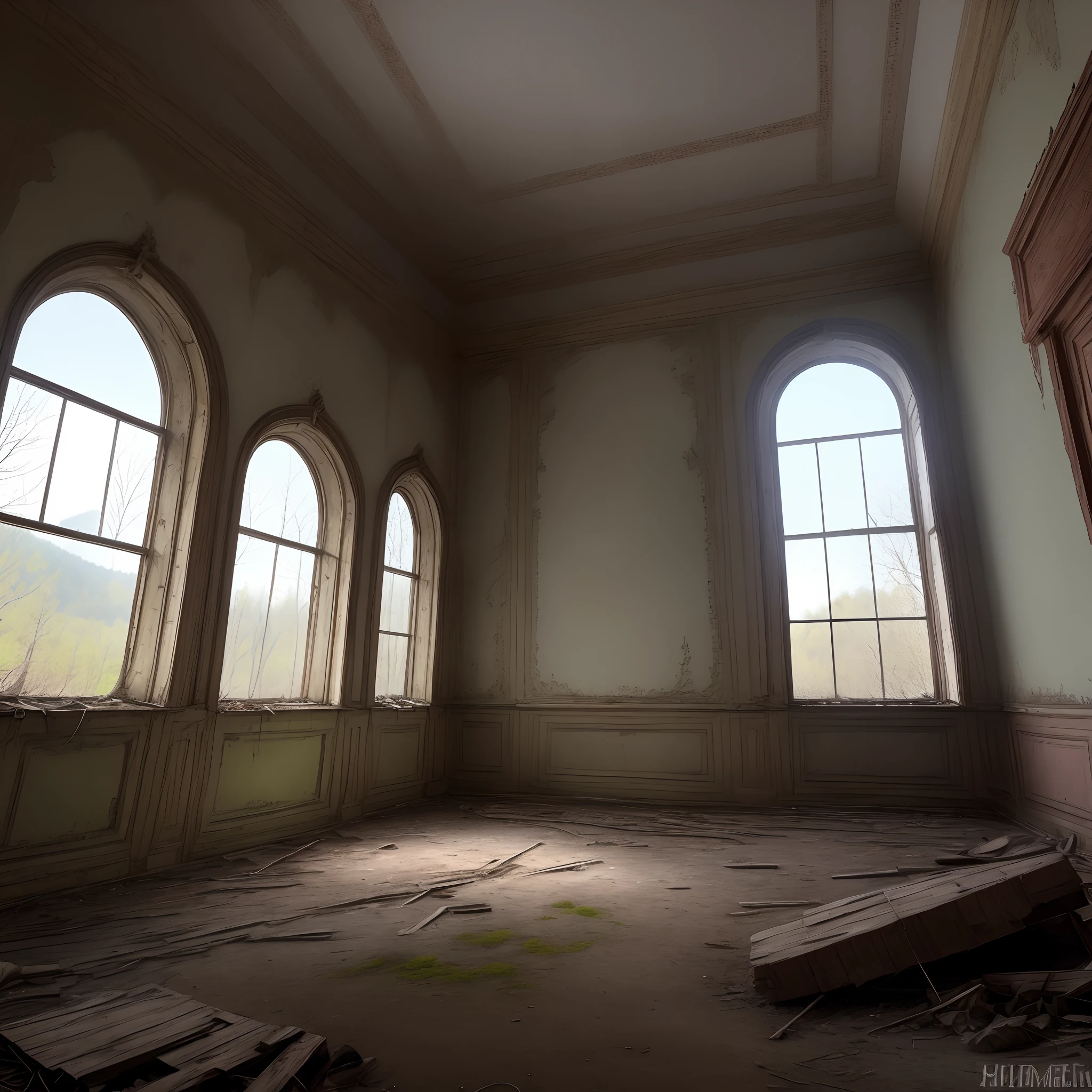 Abandoned hilltop mansion