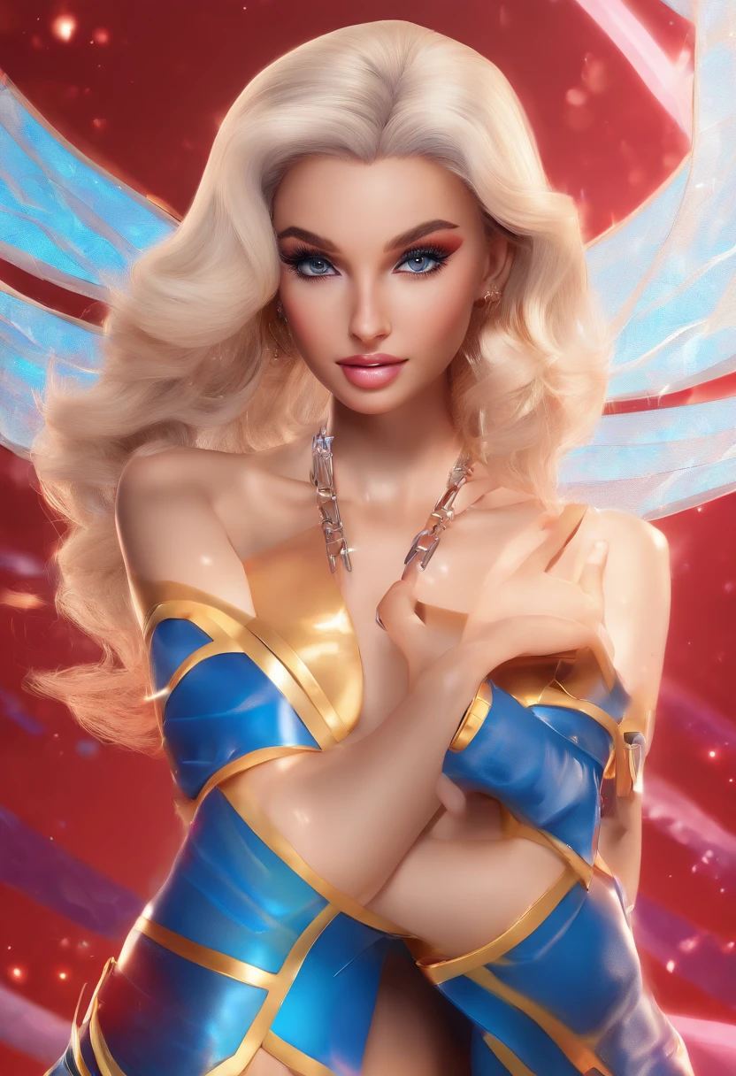 (best quality,4k resolution,ultra-realistic,very detailed), ( Masterpiece, 4k resolution, ultra-realistic, very detailed) sexy Sexy Ariana Grande beautiful superheroine, has ice powers, white hair ponytail , back midriff with blue outlines and a snowflake symbol on her right, has black gloves with fur on her the wrist part, wears black tight pants, with a blue belt, blue lines sexy, glamorous, alluring, seductive, sultry, captivating, enchanting, mesmerizing, charismatic, stunning, breathtaking, irresistible, sensual, radiant, provocative, beautiful detailed eyes, beautiful detailed lips, extravagant hairstyles, glamorous makeup, elegant attire, stunning jewelry, red carpet, dynamic poses, stage lights, professional photography, vibrant colors, glossy finish, celebrity style, Hollywood glamour, fashionable, trendy, confident expression, intense gaze, silky smooth skin, glossy lips, voluminous lashes, perfect contours, flawless complexion, high cheekbones, slender figure, graceful movements, artistic composition, visually striking, artistic lighting, dramatic shadows, dynamic composition, artistic angles, high contrast, candid moments, artistic flair, artistic interpretation, pop music vibes, superstar charisma.