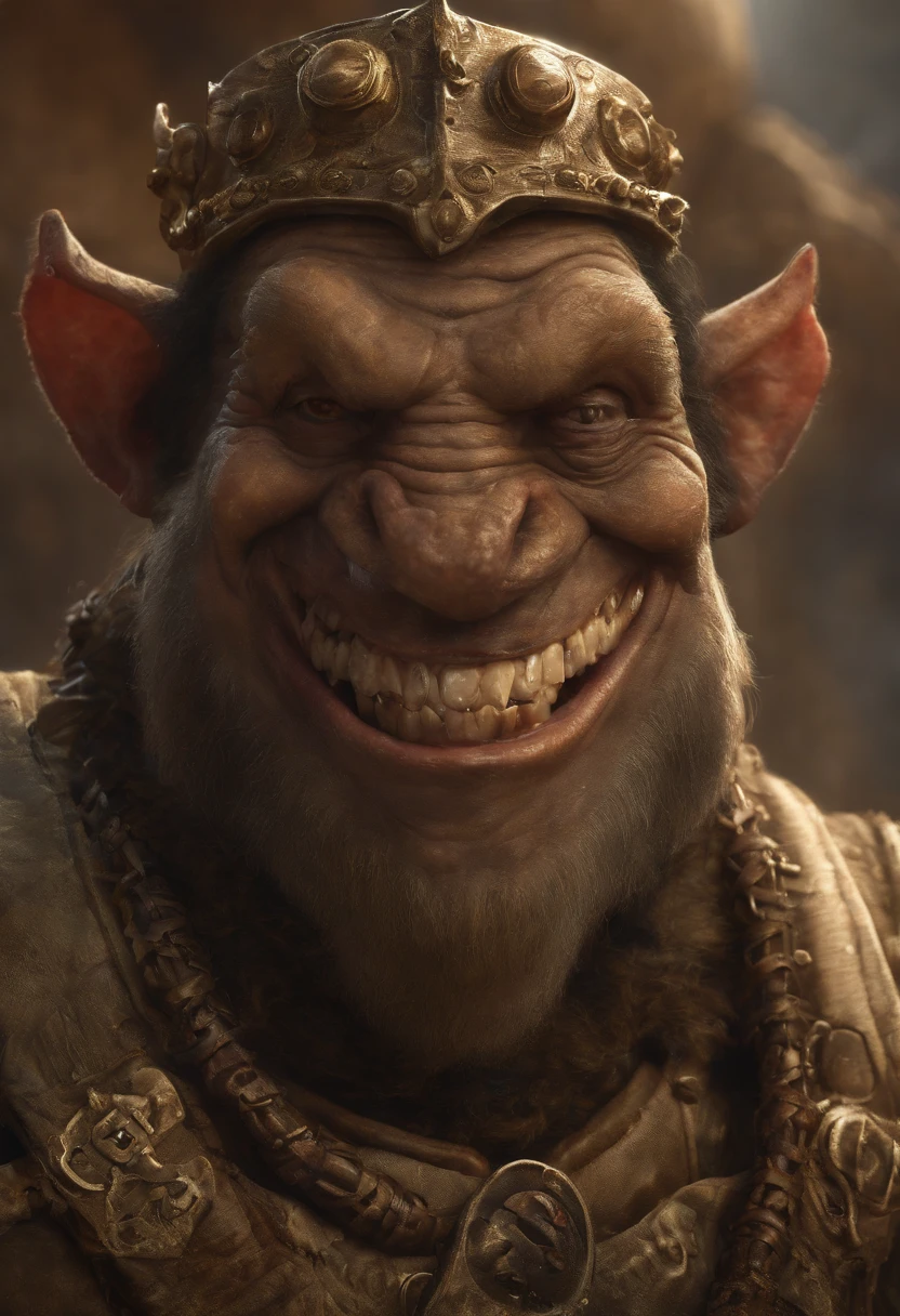 a close up of a cartoon character with a big smile, concept art by Andrew Ferez, behance contest winner, pop surrealism, award winning creature portrait, lizardfolk, full color illustration, anthropomorphic creature, humanoid turtle monster, dzo, epic full color illustration, full art illustration, frogzilla creature, detailed creature, exquisite creature poster art