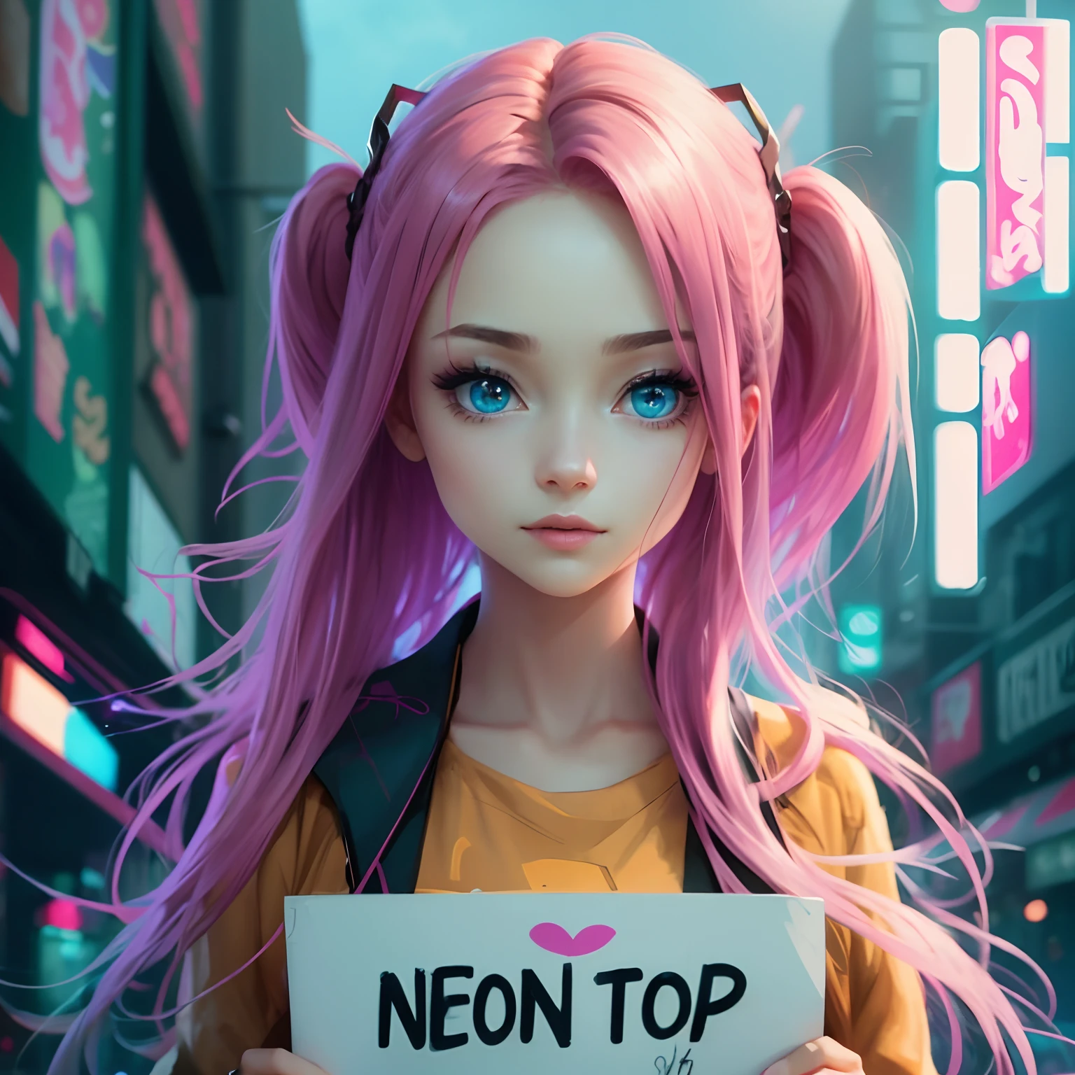 8k, realistic, ultra quality, beatiful girl, Stern anime girl, (Highest Quality, Amazing Details:1.25), cinematic lighting, unique, whole body in picture, black gloves, high-quality, very long hair, hair intakes, makeup, lipstick, eyelashes, ultra detailed eyes, ultra detailed face, ultra detailed lips, ultra detailed lipstick, ultra detailed makeup, 18 years girl, blue eyes, pink hair, masterpiece, 8k