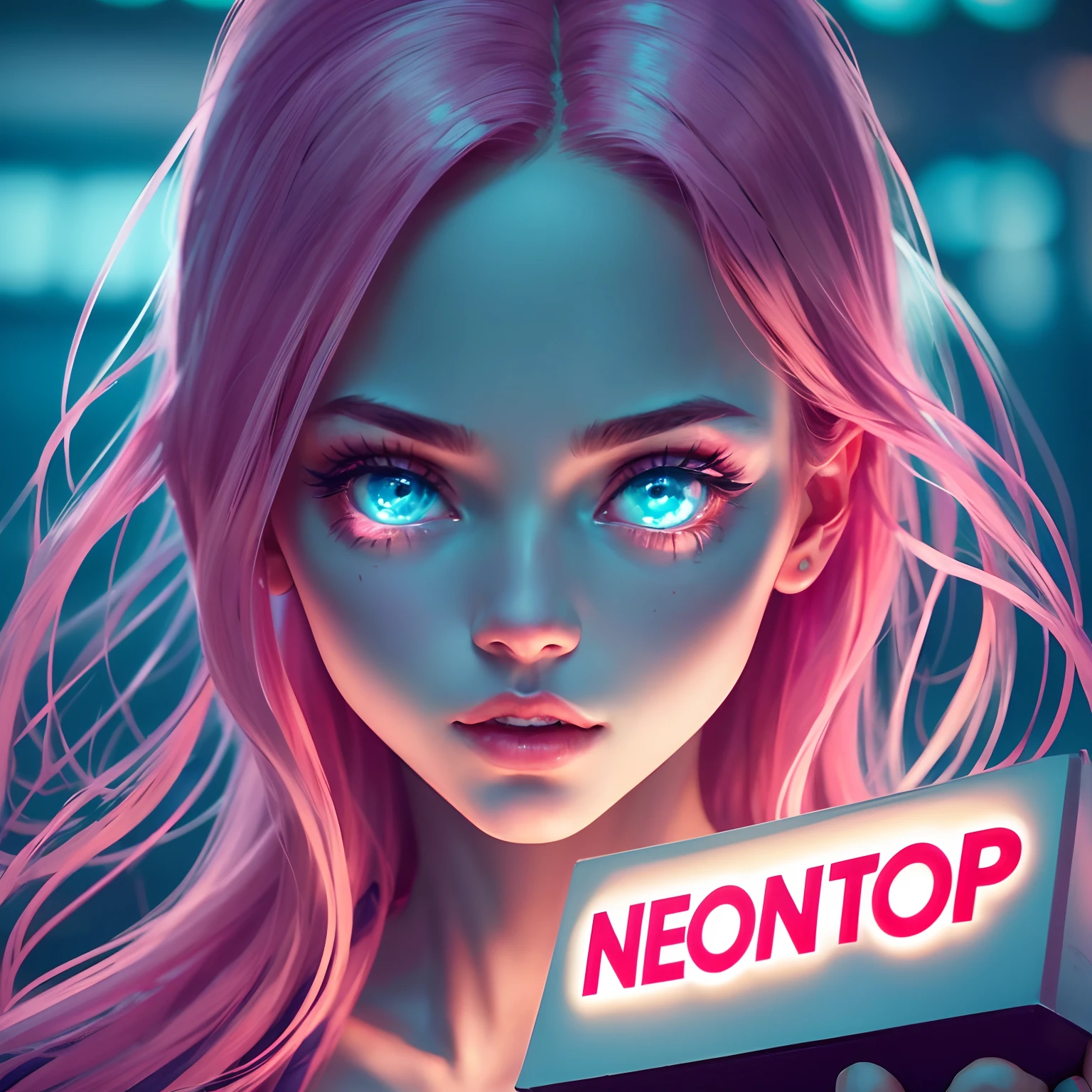 8k, realistic, ultra quality, beatiful girl, Stern anime girl, (Highest Quality, Amazing Details:1.25), cinematic lighting, unique, whole body in picture, black gloves, high-quality, very long hair, hair intakes, makeup, lipstick, eyelashes, ultra detailed eyes, ultra detailed face, ultra detailed lips, ultra detailed lipstick, ultra detailed makeup, 18 years girl, blue eyes, pink hair, masterpiece, 8k
