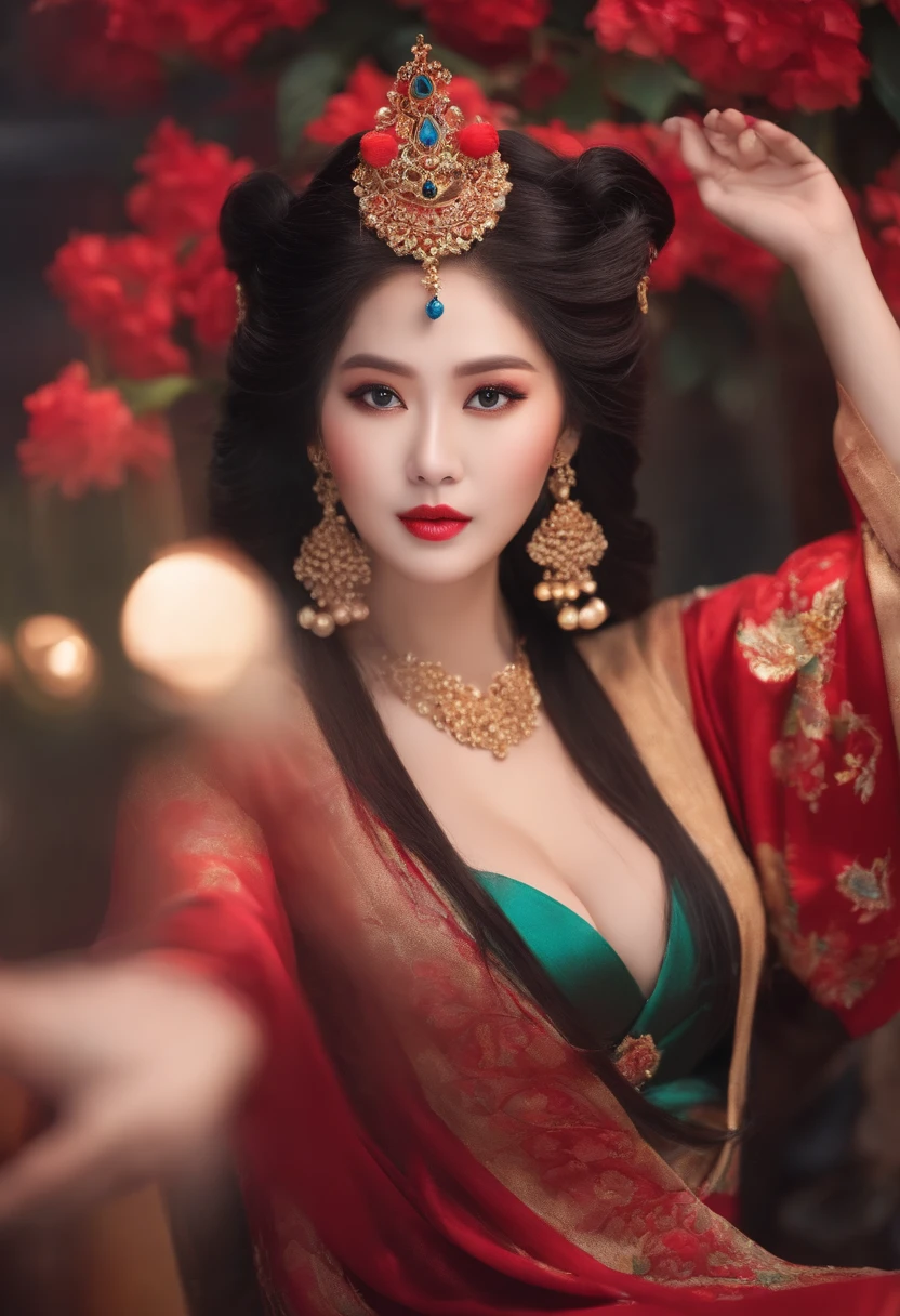 Tang and Song big-breasted beauty,Expose cleavage