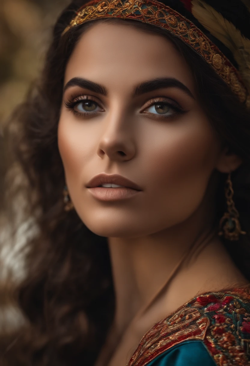 femme brune avec taches de rousseurds