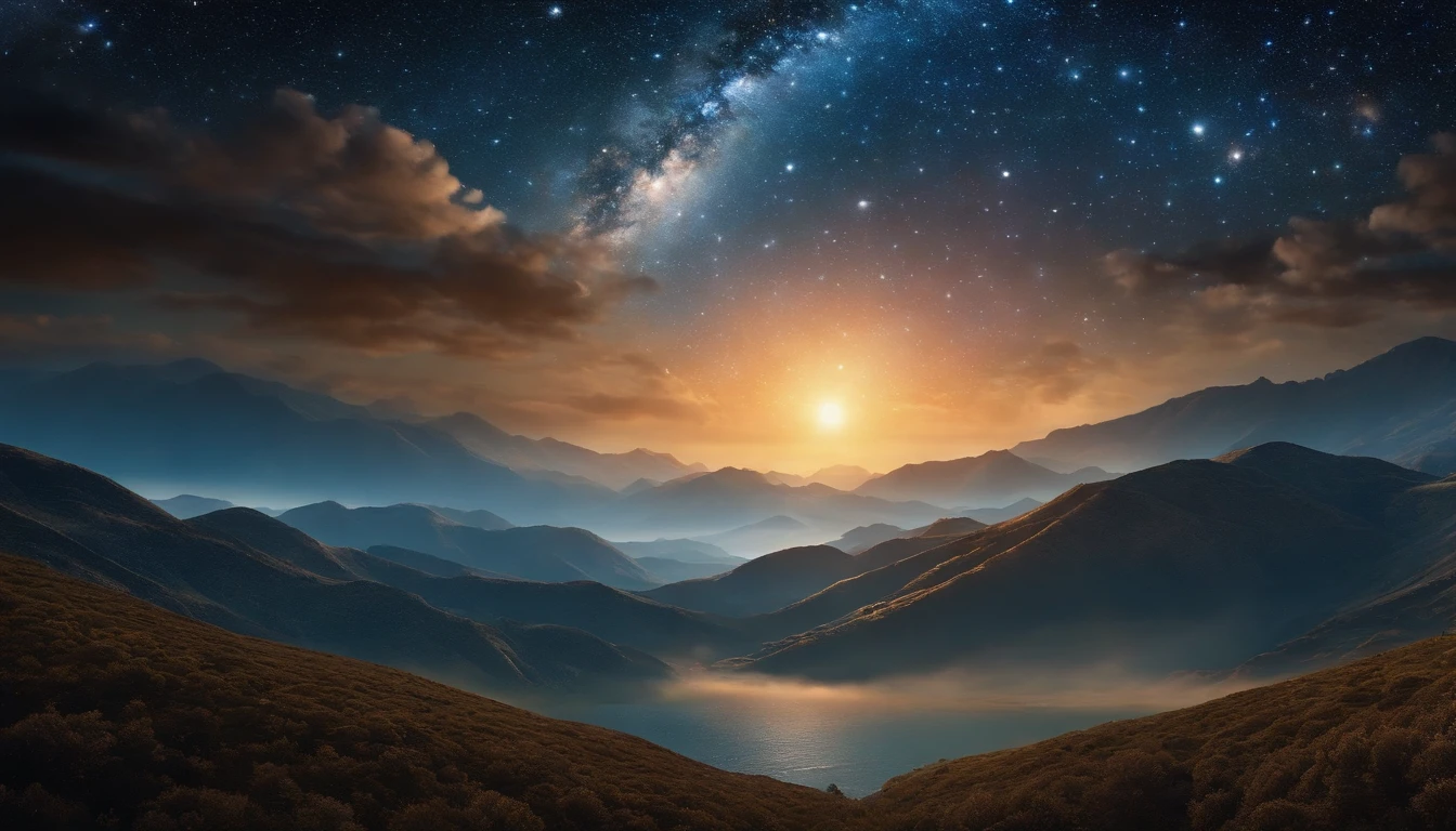 ((masterpiece)),((best quality)), 8k, high detailed, ultra-detailed, Step into a magical celestial realm with a starry sky tunnel, transporting you to a universe of wonder and awe((cosmic wonder), (interstellar journey), (ethereal ambiance))(endless rows of shimmering stars, nebulae painting the skies with ethereal colors, shooting stars streaking across the horizon, celestial bodies twinkling in the distance, a sense of infinite space and celestial beauty)