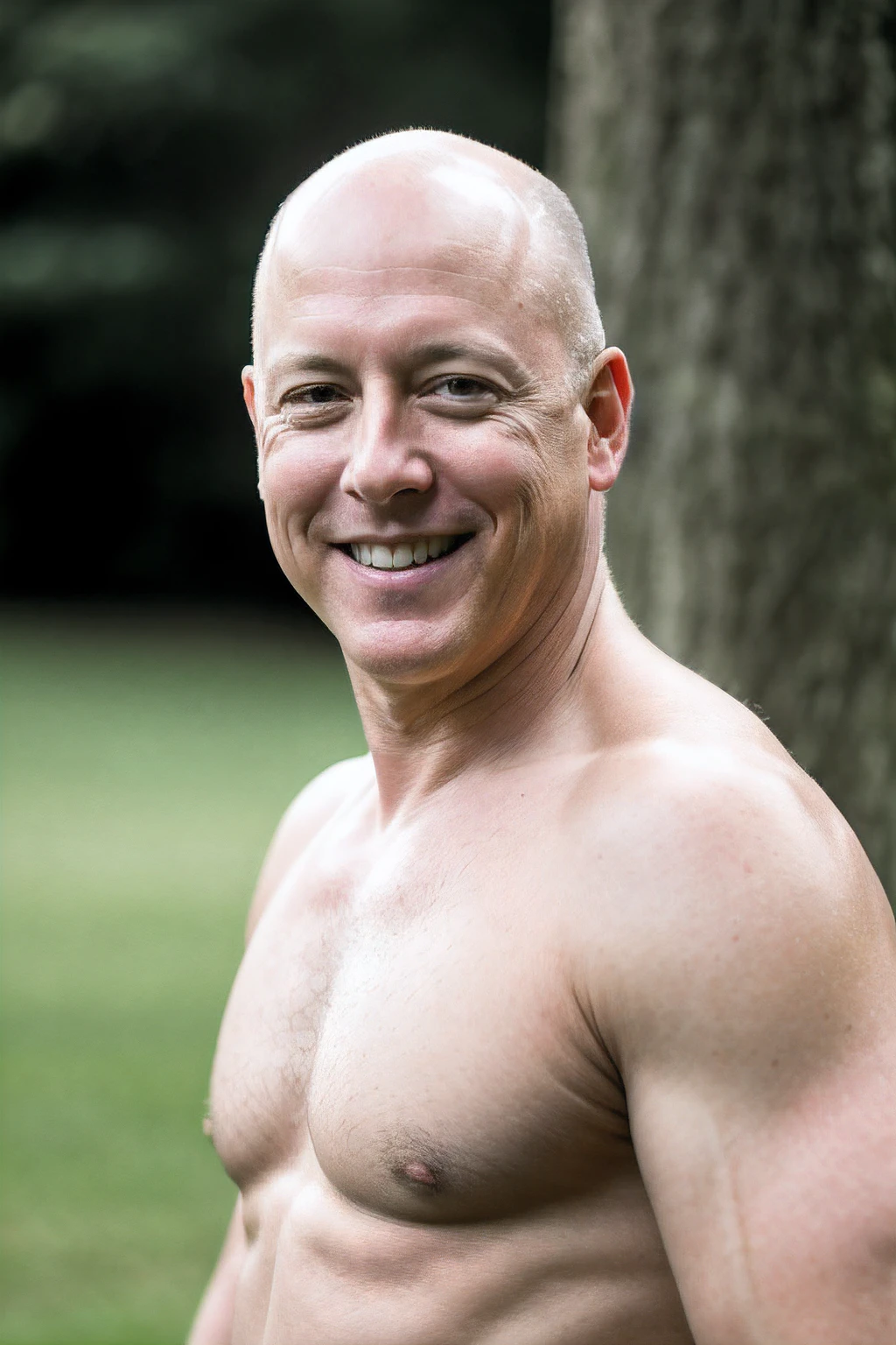 James Spader, American actor,60-year-old,2022, Oldman, bald, without hair, smiling face, muscle.fit, fitness, Mirrorless, Sony A7III, 50mm f/1.4 lens, outdoor, nature light, full-body landscape