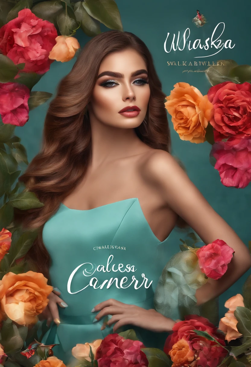 Logotio for makeup influencers with names "Waleska Carnieri"
